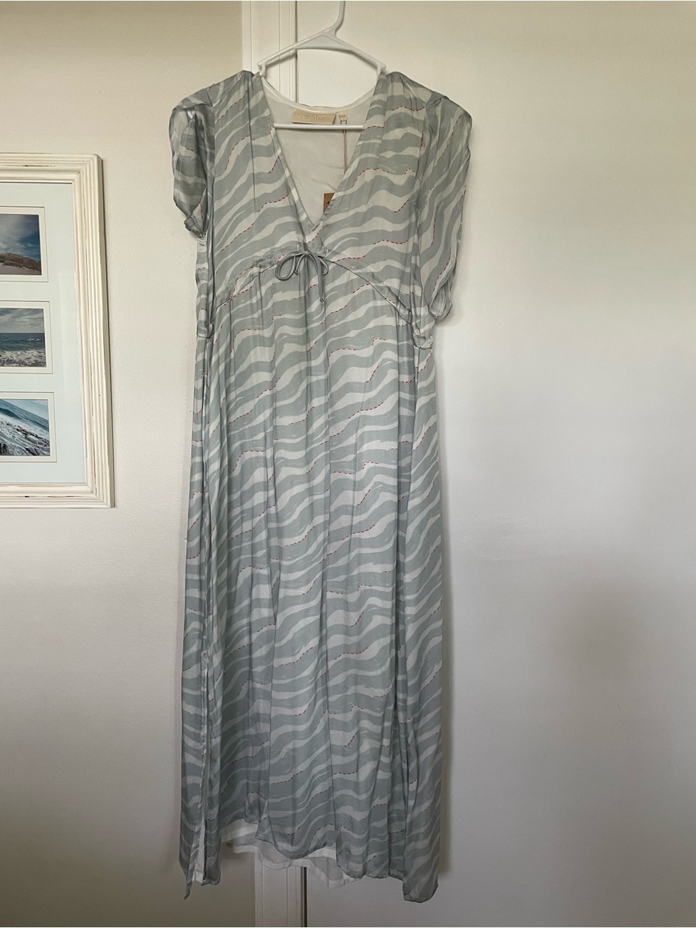 Resistor (sold by Madewell)  Light Blue V-Neck Maxi Dress with Tie Waist